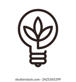 Plant inside lightbulb. Concept of green energy and environmental friendly sources