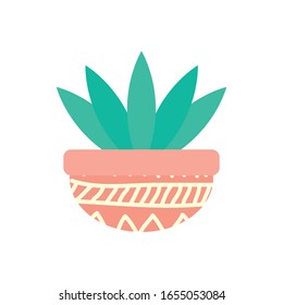 Planta dentro de la maceta estilo gradiente diseño ícono de floral naturaleza jardín adorno botánica decoración belleza y flora tema Vector ilustración