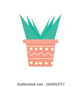 Plant inside pot block gradient style icon design of Floral nature garden ornament botany decoration beauty and flora theme Vector illustration