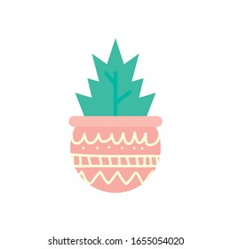 Planta dentro de la maceta estilo gradiente diseño ícono de floral naturaleza jardín adorno botánica decoración belleza y flora tema Vector ilustración