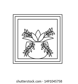 Plant inside pot design, Garden ornament nature botany natural and floral theme Vector illustration