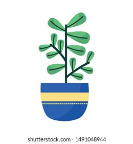 Plant inside pot design, Garden ornament nature botany natural and floral theme Vector illustration