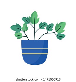 Plant inside pot design, Garden ornament nature botany natural and floral theme Vector illustration
