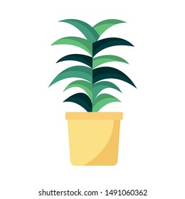 Plant inside pot design, Garden ornament nature botany natural and floral theme Vector illustration