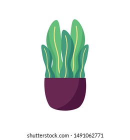 Plant inside pot design, Garden ornament nature botany natural and floral theme Vector illustration