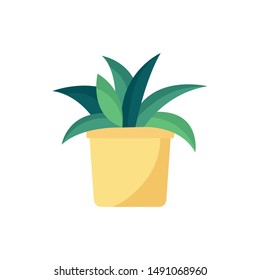 Plant inside pot design, Garden ornament nature botany natural and floral theme Vector illustration