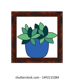 Plant inside pot design, Garden ornament nature botany natural and floral theme Vector illustration