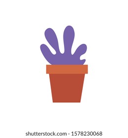 Plant inside pot design, Garden ornament nature botany natural and floral theme Vector illustration