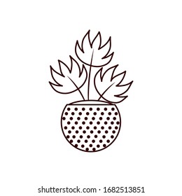 plant inside pot line style icon design of Floral nature garden ornament botany decoration beauty and flora theme Vector illustration