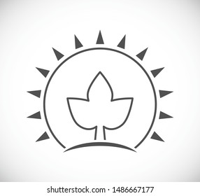 plant inside sun - logo icon