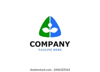 plant inside truncated triangle logo