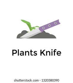 Plant knief flat icon design 