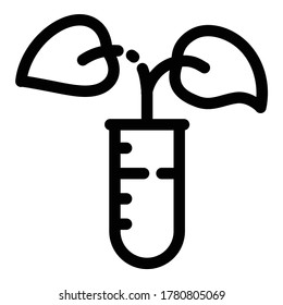 Plant In Laboratory Flat Icon Isolated On White Background