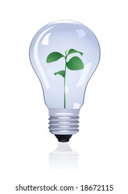 Planta en lámpara. Ilustración del vector