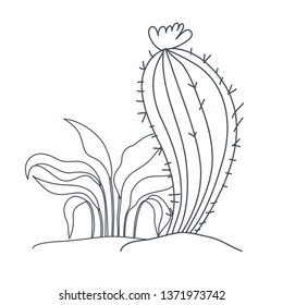 plant in landscape isolated icon