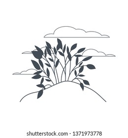 plant in landscape isolated icon