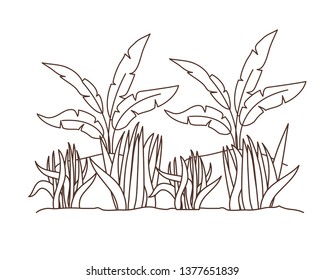 plant in landscape isolated icon