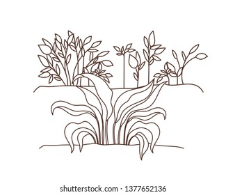 plant in landscape isolated icon