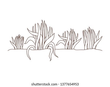 plant in landscape isolated icon