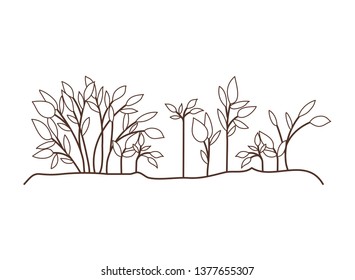 plant in landscape isolated icon