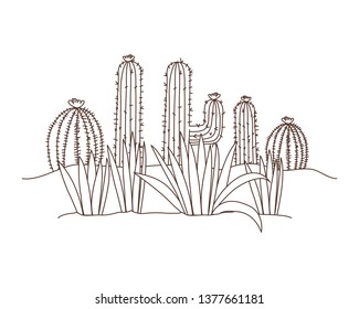 plant in landscape isolated icon