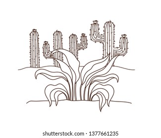 plant in landscape isolated icon