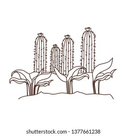 plant in landscape isolated icon