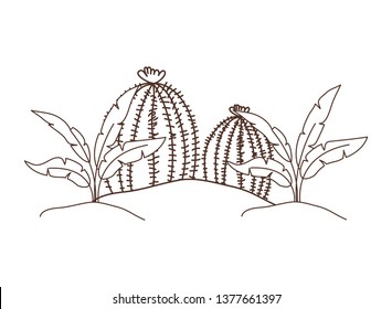 plant in landscape isolated icon