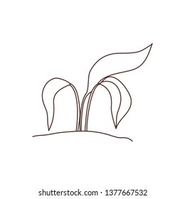 plant in landscape isolated icon
