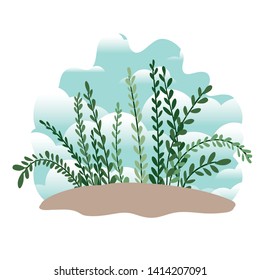 plant in landscape isolated icon