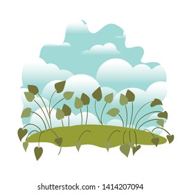 plant in landscape isolated icon