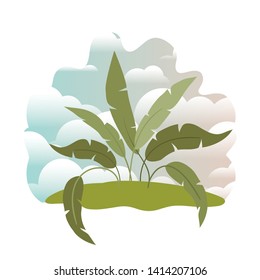 plant in landscape isolated icon