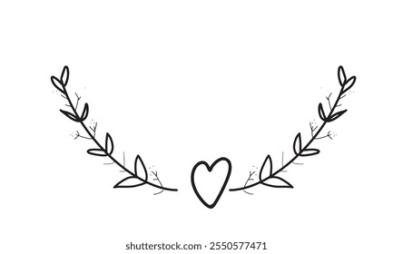 Pflanze Blatt Blüte schwarz Farbe Element Liebe Herz Form Gestaltungsrahmen Botanik Baum Blume Bio-Umwelt Feier Fest Feiertag Karte Banner romantische Textur Valentinstag Liebe Datierung Vorlage