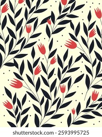 Plant leaf botanical garden pattern print wall art background illustration vector layout editable