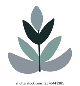 Plant leaf, branch. Icon, vector illustration, graphic design, flat style 