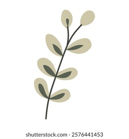 Plant leaf, branch. Icon, vector illustration, graphic design, flat style 