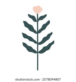 Plant leaf, branch. Icon, vector illustration, graphic design, flat style
