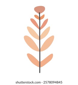 Plant leaf, branch. Icon, vector illustration, graphic design, flat style
