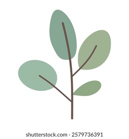 Plant leaf, branch. Icon, vector illustration, graphic design, flat style
