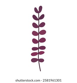 Plant leaf, branch. Icon, vector illustration, pink, brown,graphic design, flat style
