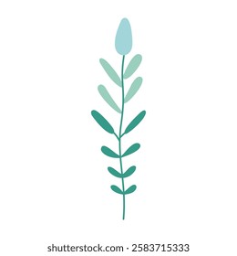 Plant leaf, branch. Icon, vector illustration, graphic design, flat style
