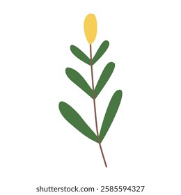 Plant leaf, branch. Icon, vector illustration, graphic design, flat style