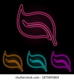 plant leaf color neon set. Simple thin line, outline vector of web icons for ui and ux, website or mobile application
