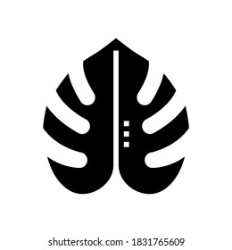 Blumenblatt-Symbol-Vektorgrafik der Pflanze. Pflanzenblatt-Schild. isoliertes Kontursymbol