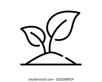 plant leaf grow nature environment ecology single isolated icon with outline style