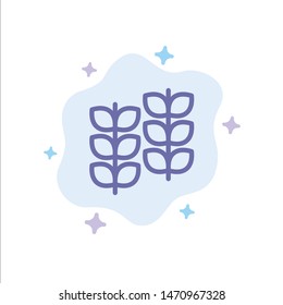 Plant, Leaf, Plant, Growth Blue Icon on Abstract Cloud Background. Vector Icon Template background