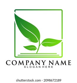 Plant leaf illustration vector logo