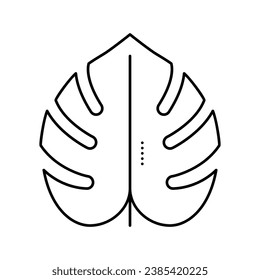 vector de icono de línea de hoja de planta. signo de hoja de planta. símbolo de contorno aislado ilustración negra