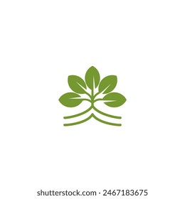 plant leaf logo design with elements healthy business 10