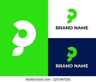 Plant Leaf Logo Design with letter p